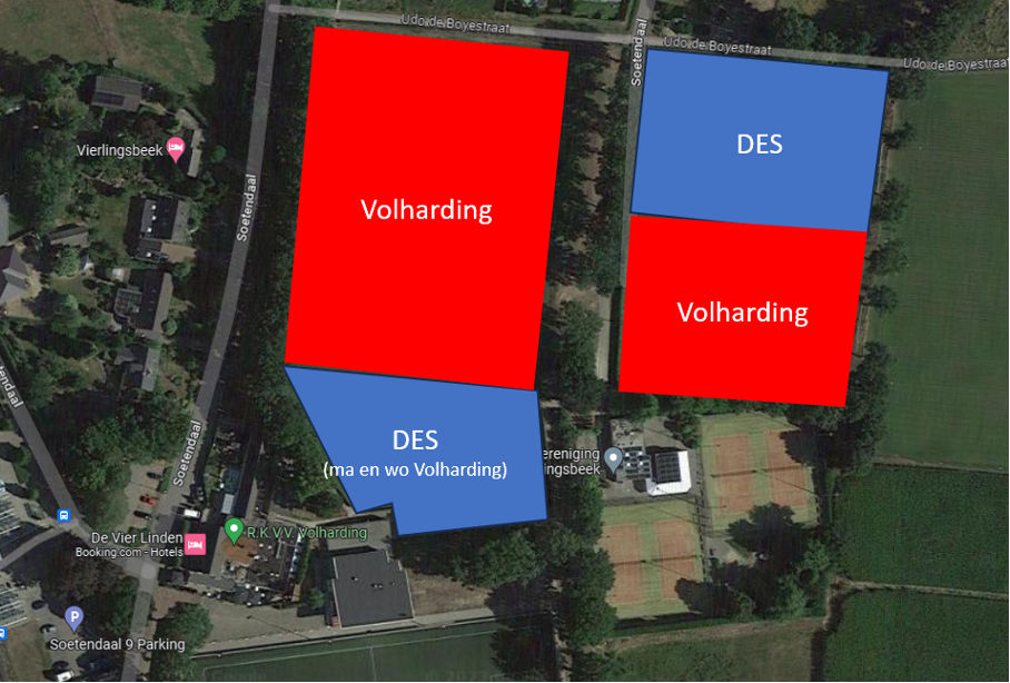 Wijziging veldindeling